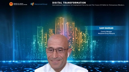  Mr. Sam Haggag, Country Manager, ManpowerGroup Malaysia shared case study about reskilling
