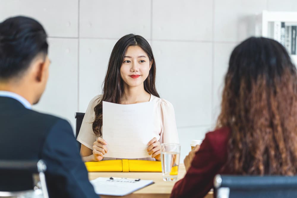 A candidate is interviewed by recruitment team during the RPO hiring process