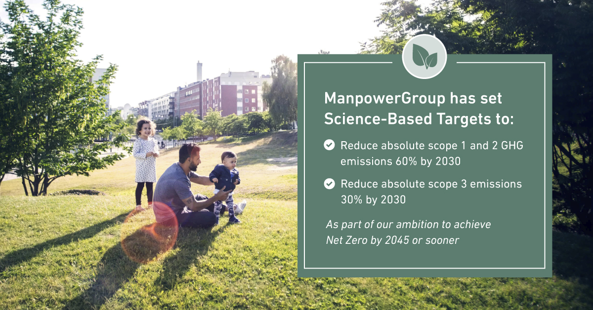 Press Release | ManpowerGroup Announces Validated Science Based Targets And Commits To Achieve Net Zero By 2045 Or Sooner