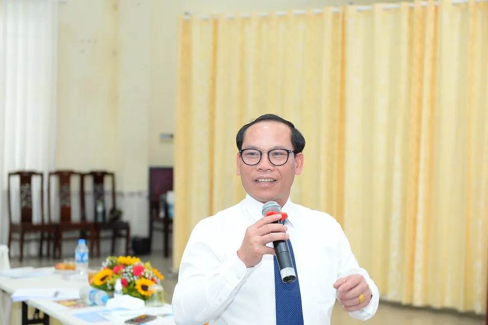 Ông  Phạm Anh Thắng – Phó Chánh văn phòng Bộ Lao động – Thương binh và Xã hội phát  biểu tại hội nghị
