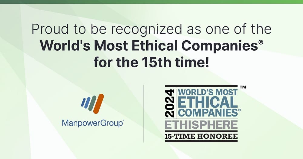 ManpowerGroup Được vinh danh là Một trong những Công ty có Đạo đức nhất Thế giới