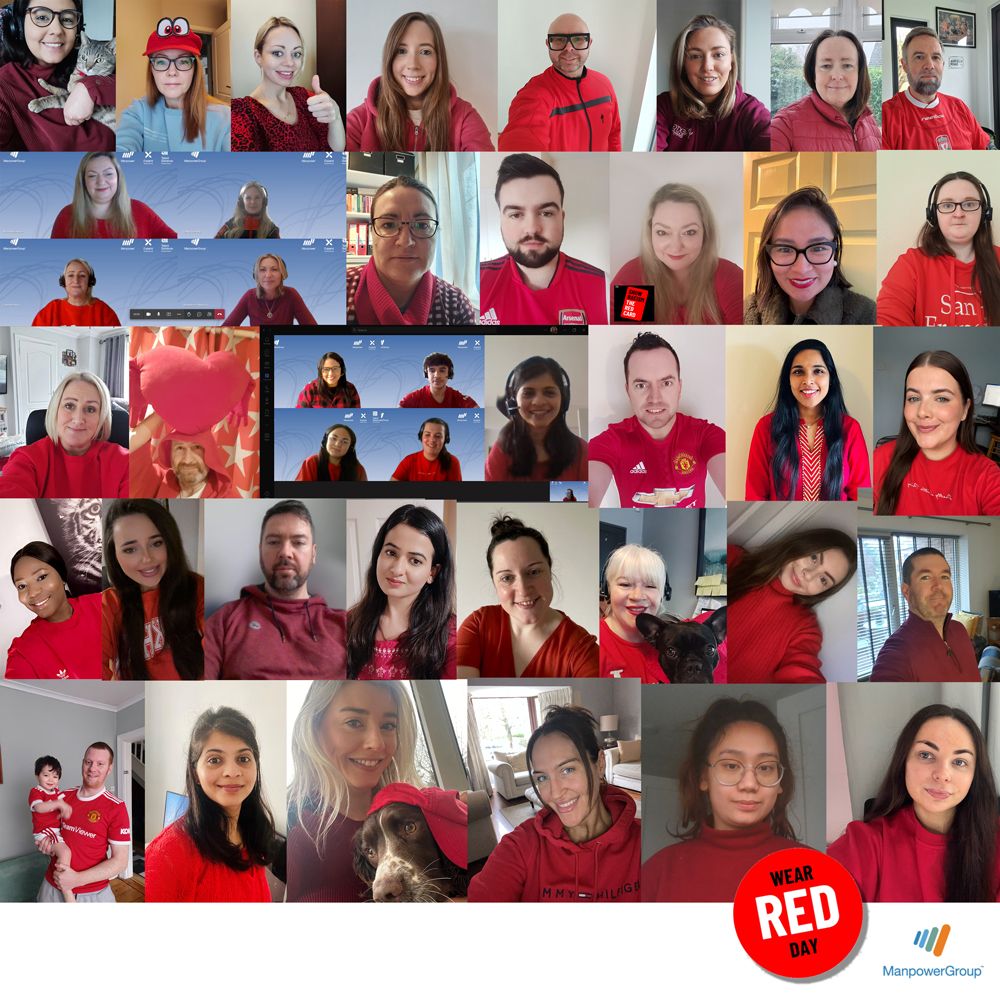 Wear Red Day Manpower Group Photo
